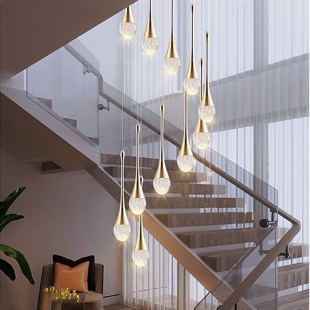  Lampada a sospensione a LED dimmerabile con 3/5/6/8/10/12/16/20 luci in cristallo per isola cucina moderna, illuminazione a sospensione regolabile per isola cucina, lampadario a LED nero oro per sala