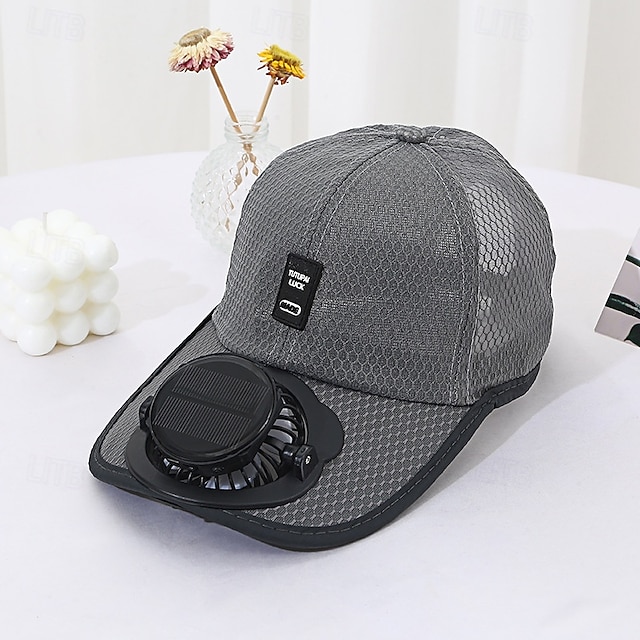  Solcelledrevet viftehatt baseballcaps med solcelledrevet vifte golfhatt USB-lading vifte pustende nettinghatt med vifte unisex for sommerreiser