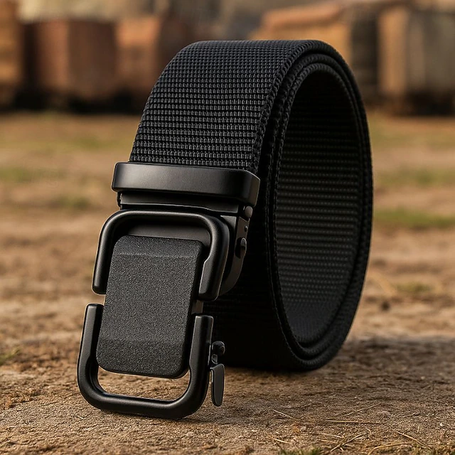 Men's Nylon Belt Outdoor Belt Waist Belt Black Navy Blue Nylon Adjustable Heavy-Duty Plain Outdoor Daily 12