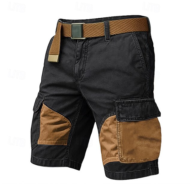 Men's Tactical Shorts Cargo Shorts Outdoor Shorts Bermuda shorts Running Shorts Elastic Waist Multi Pocket Straight Leg Color Block Moisture Wicking Wearable Knee Length Casual Daily Camping & Hiking4