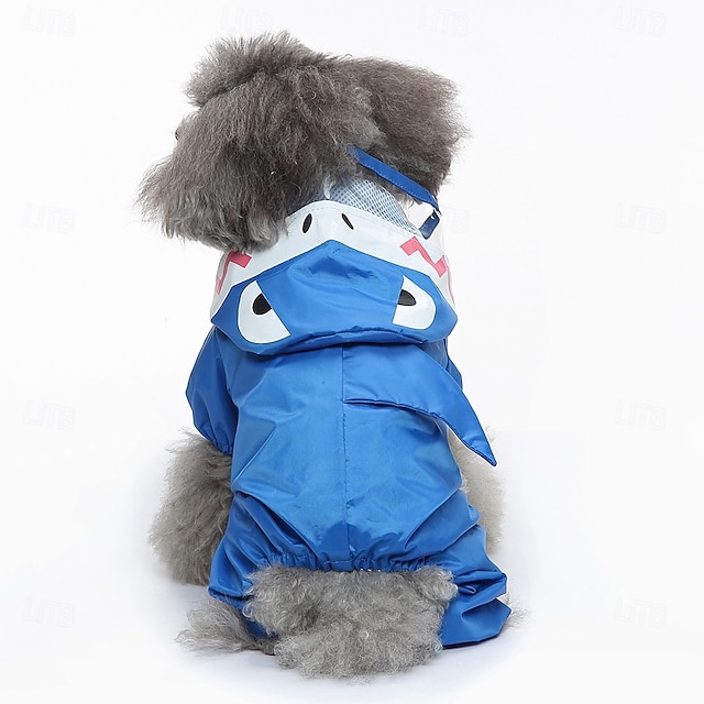  Imperméable pour chien, poncho de pluie imperméable avec capuche, veste de pluie réglable avec trou pour laisse pour chiens de petite et moyenne taille