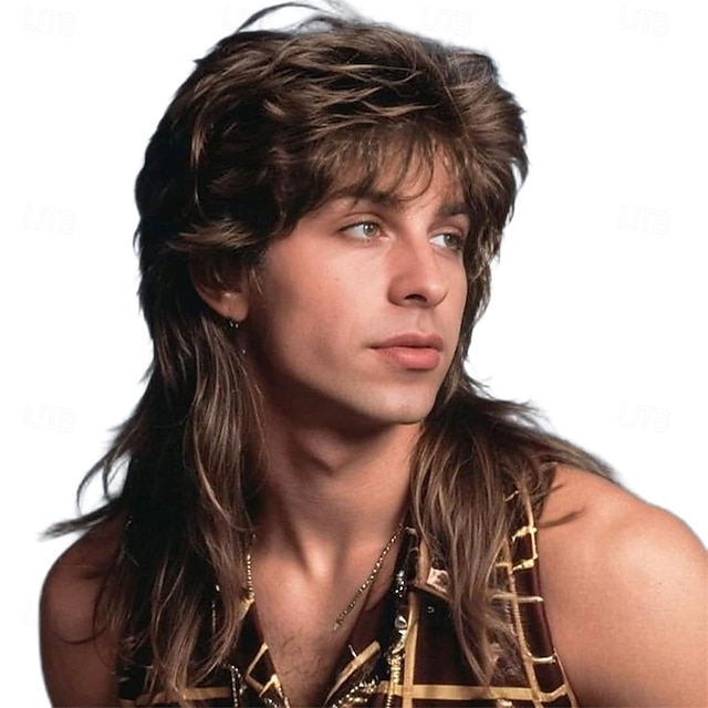  περούκες mullet για άνδρες κοστούμια της δεκαετίας του '80 και του '90 φανταχτερά αξεσουάρ πάρτι περούκα cosplay για το Halloween άντρας x