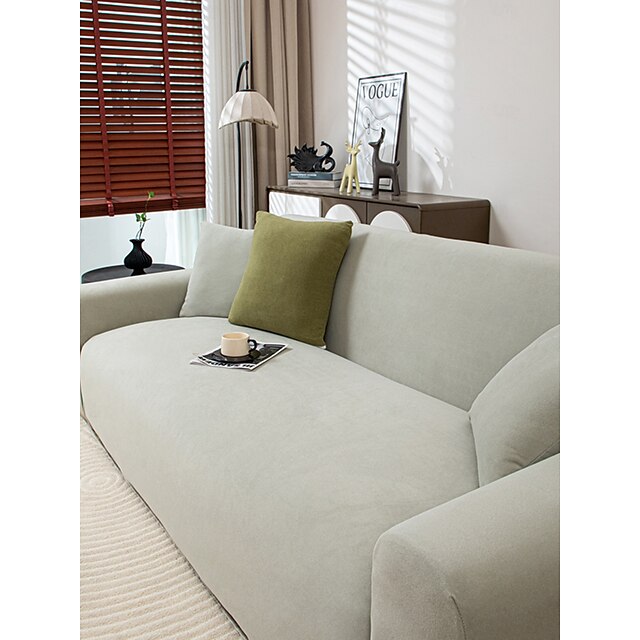  Copridivano jacquard da 1 pezzo, resistente all'usura, elastico, in pelle scamosciata, tinta unita, di alta qualità, universale, per tutte le stagioni, spesso, antiscivolo.