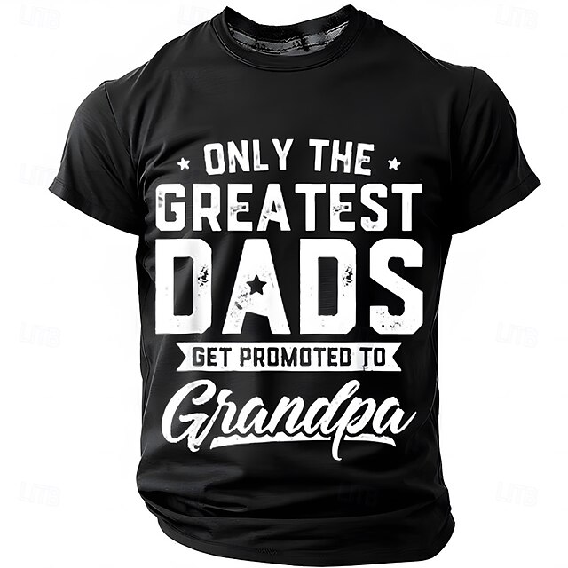  Voor heren Grappig jargon vader T-shirt Korte mouw T-shirt 3D-afdrukken Strakke ronde hals Overhemd Modieus Dagelijks Basic Straat Casual Dagelijks Zwart Rood blauw Zomer Lente Kleding S M L XL XXL