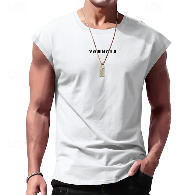  Per uomo Canotta Maglietta smanicata Canottiera Maglietta senza maniche Senza Maniche Girocollo Estate Lettera Moda Designer Essenziale Stampato Vacanza Streetwear Uscire Nero Bianco Rosso Maglietta