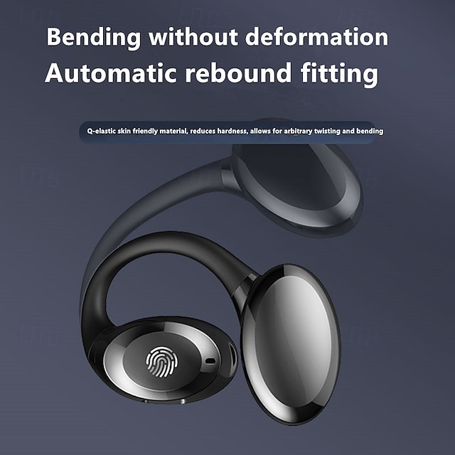  Fones de Ouvido Sem Fio GD06 Open-Ear Bluetooth 5.3 – TWS Clip-On Fones de Ouvido para Esportes com Microfone Baixa Latência para Jogos Chamada em HD À Prova d'Água IPX5