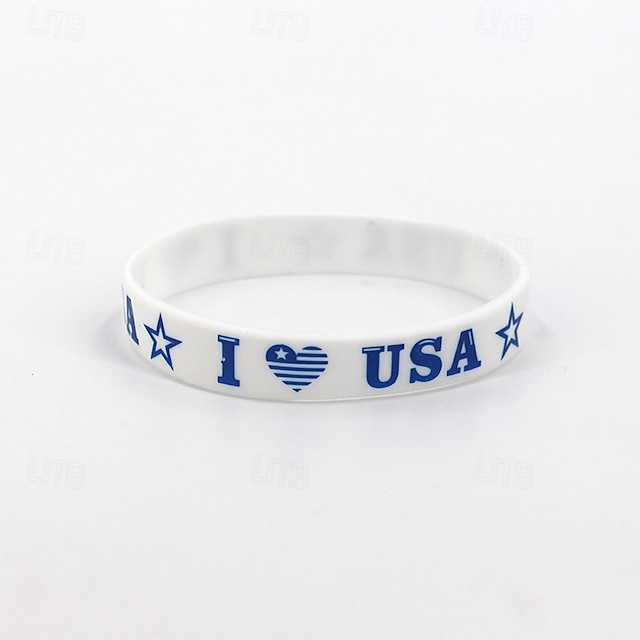  Independence Day Wristbands National Day Party USA Independence Day Silicone Bracelets