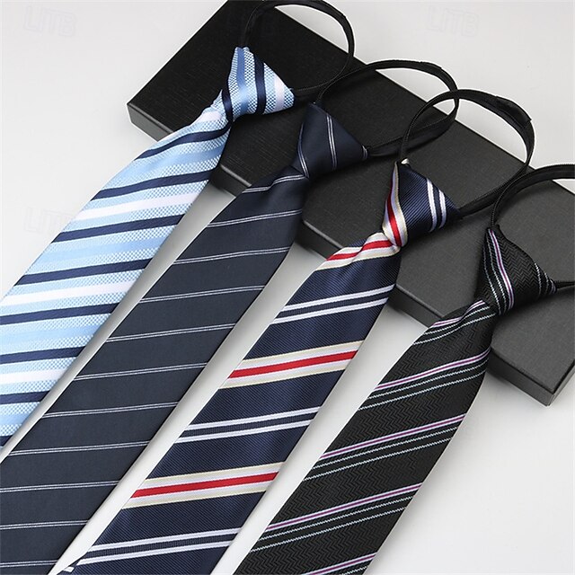  Homme Cravates Mode Affaires Jacquard Rayures Fête de mariage Tenue quotidienne