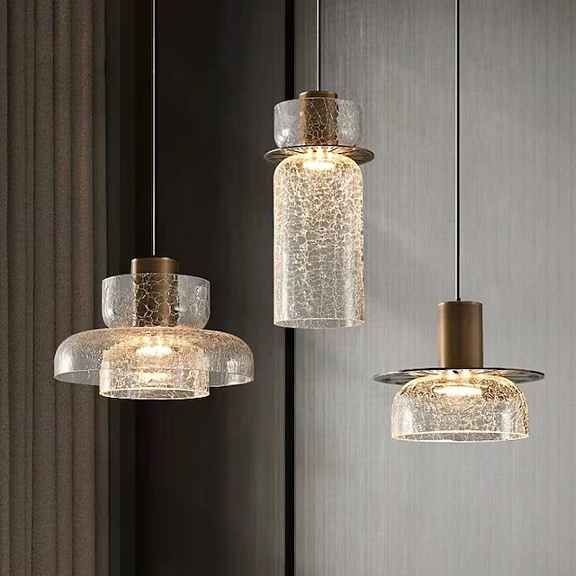  lampa wisząca led 12/15/22 cm 1-światło ciepła biel szkło galwanizowane wykończenia nowoczesny styl jadalnia sypialnia wisząca latarnia projekt 110-240 v