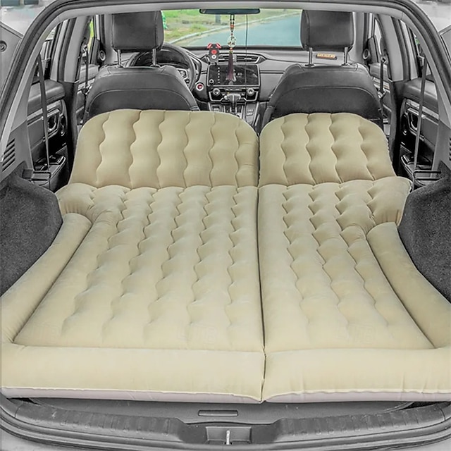  Portable SUV Travel Air Mattress Cushion Inflatable Car Bed Mattress Car Camping Mattress with 2 Pillows Outdoor Camping Cushion