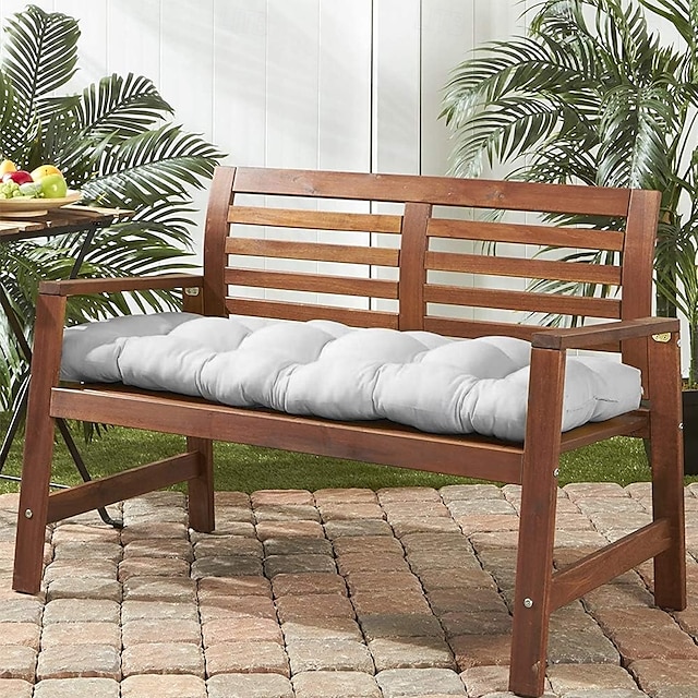  屋外用ベンチクッションパッド、130 x 50 cm 2/3人掛けスイングベンチソファクッション、ソフトシェーズスイングクッション、長方形ベンチシート、金属製木製ベンチ用ソフトパッドマット