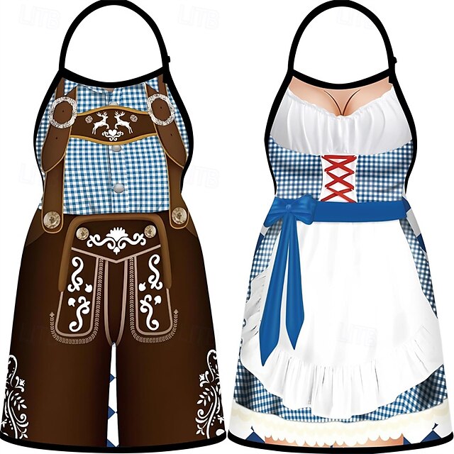  Μπύρα Oktoberfest 2 τεμάχια Ποδιά Ντιρντλ Lederhosen Oktoberfest / Μπύρα βαυάρος Ζευγάρι Βαυαρών Wiesn Παραδοσιακό Στυλ Λιβάδια Για Ζευγάρια Ανδρικά Γυναικεία Πάρτι Φεστιβάλ Μπύρας