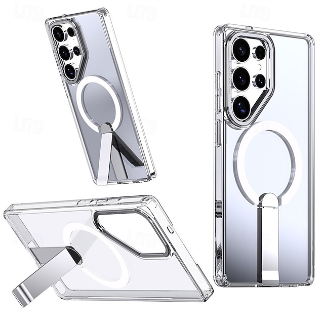  Magnetic Phone Case for Samsung Galaxy S25/S25 Plus/S25 Ultra/S24/S24 Ultra/Plus/FE – MagSafe Ring Kickstand, Military Protection, Full Body PC+TPU