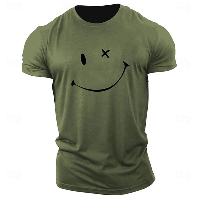 Herr Grafiska tryck Abstrakt T-shirt Grafiska utslagsplatser 100 % bomull Kortärmad Grafisk Skjorta Heather Grey Svart Vit Bekväm t-shirt Utomhus Gata Modedesignerkläder