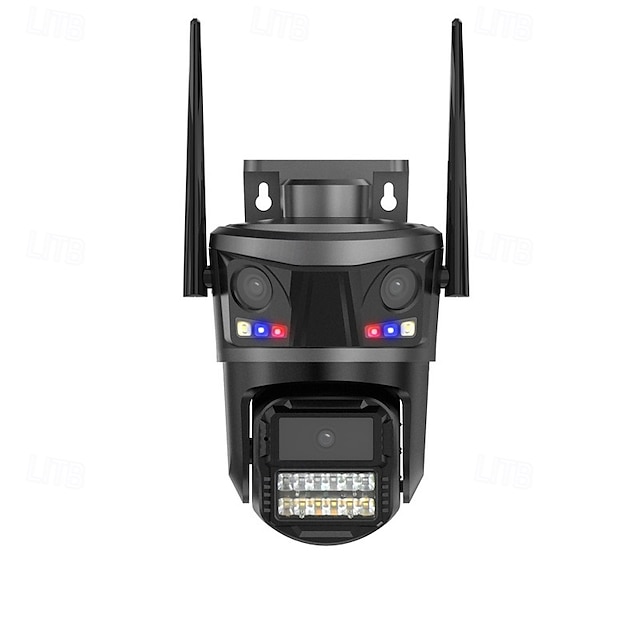  Cameră de securitate Wi-Fi pentru exterior cu triplu obiectiv de 9MP – cameră de supraveghere PTZ cu urmărire automată, previzualizare pe 3 ecrane, vedere nocturnă, rezistență la apă IP66