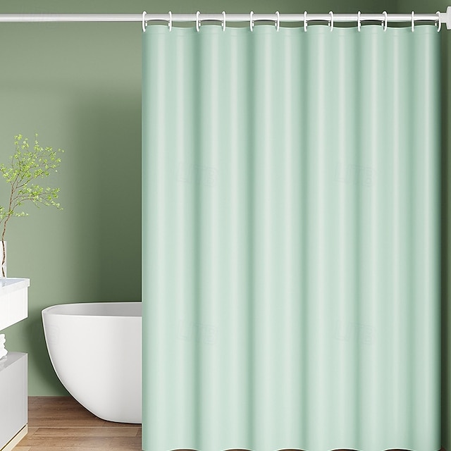 PEVA Douchegordijn Effen Kleurig Badgordijn Waterdicht Schimmelbestendig Inclusief Haken 180x180cm 70