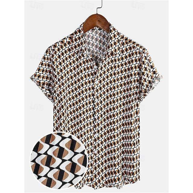  Retro Vintage 1970s Shirt Disco Geometic Psychedelic Men's Halloween Carnival Music Festival Pride Parade Pride Month Adults' Shirt