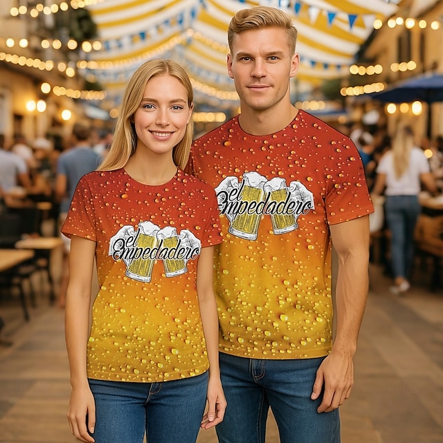  Oktoberfest Bawaria Piwo Koszulkowy bawarski Monachium Graficzny Na Dla par Męskie Damskie Dla dorosłych Piwo Oktoberfest Druk 3D Codzienne