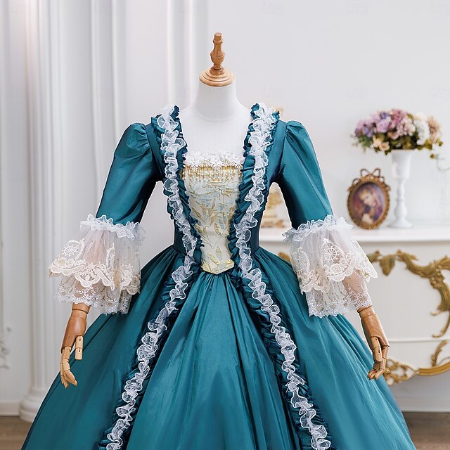 Vintage Rococo Renaissance Maxi Dress Normal Juliet Sleeve Princess ...