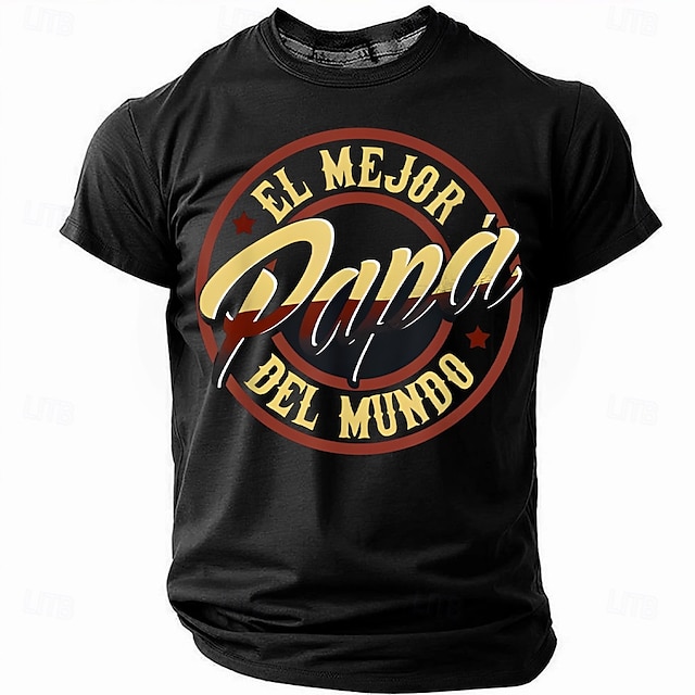  Férfi apa Spanyol Póló Rövid ujjú póló 3D nyomtatás Terített nyak Ing Divat Napi Alap Utca Hétköznapi Napi Fekete Nyár Tavasz Minden évszak Ruházat S M L XL XXL XXXL