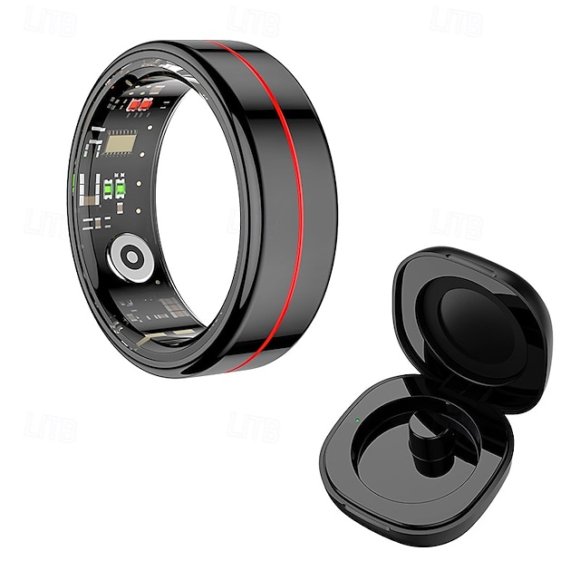  inel inteligent cu control tactil pentru iPhone Android – tracker de fitness, contor de pași, mod sport, rezistent la apă, încărcare magnetică, inel de sincronizare cu aplicația