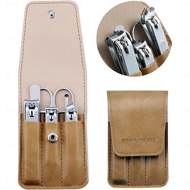  Nagelknipser-Set, 6-teiliger Zehennagelknipser, Fingernagelknipser aus Edelstahl und Maniküre-Set aus PU-Leder, Geschenkideen