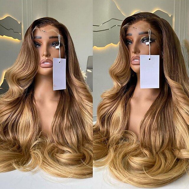  Perruque Cheveux Naturel Rémy 5x5 Fermeture dentelle frontale 13x4 Cheveux Brésiliens Ondulé Multicolore Partie libre Femmes Densité 130% 150% Cheveux Mèches / Balayage Ligne de Cheveux Naturelle