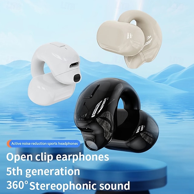  オープンイヤークリップBluetoothヘッドフォンワイヤレススポーツイヤフォンアクティブノイズキャンセリングステレオサウンド長持ちバッテリーBluetooth 5.3ランニング＆ワークアウト用