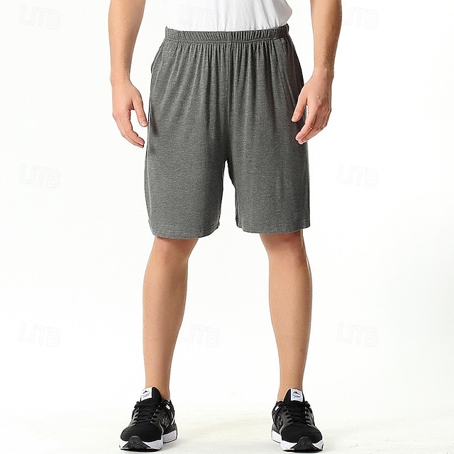  Herr Vardagsklädsel Pyjamasshorts Slät Mode Klassisk Ledigt Hem Dagligen Säng Bomull Komfort Andningsfunktion Mjuk Shorts Elastisk midja Sommar Svart Rodnande Rosa