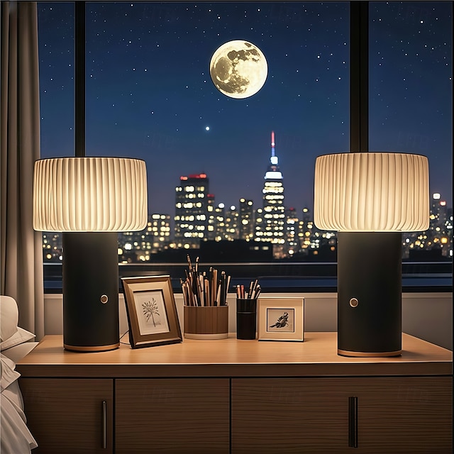  Lampada da scrivania ricaricabile tramite USB, lampada da comodino, lampada da notte, lampada da studio, lampada a fungo, lampada da campeggio, ristorante, 1 pz.