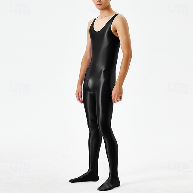  Kattdräkt Kroppsdräkt Jumpsuit Blank yta Herr Glänsande Läderfetisch Våtlook Ensfärgat Kostym för Nattklubb Prideparad Pride månad Halloween Karnival Vuxna