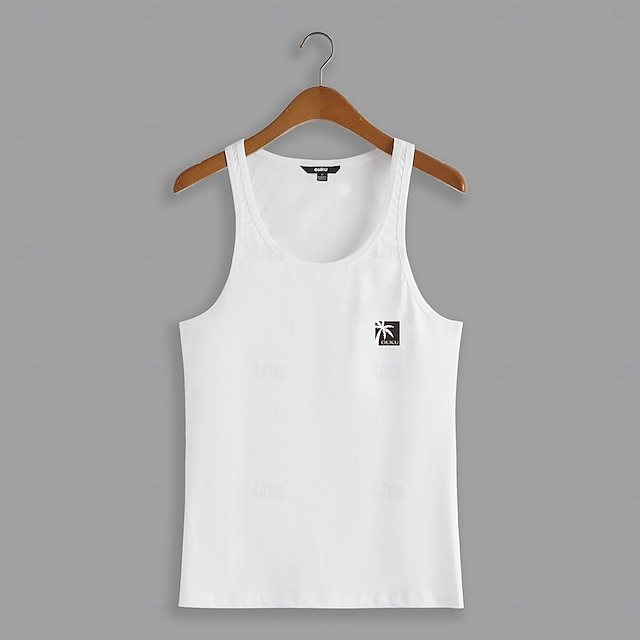  Herre Grafisk Singleter Vest topp Underskjorte Ermeløs T skjorte 3D-utskrift Crew-hals Skjorte Mote Utendørs Fritid Gate Avslappet Daglig Hvit Vår sommer Klær S M L XL 2XL 3XL
