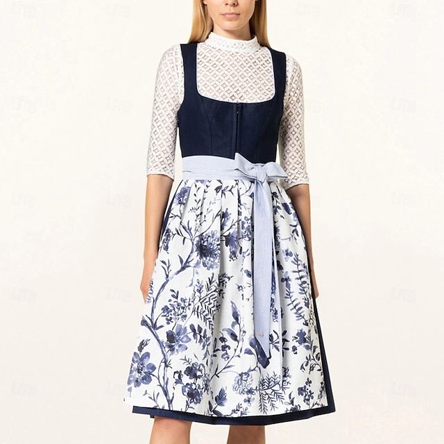  Oktoberfest Jurken Dirndl Trachtenkleider hulp in de huishouding Bavarian Duits Weiden Dames Doek in traditionele stijl Kleding Schort Zonder blouse