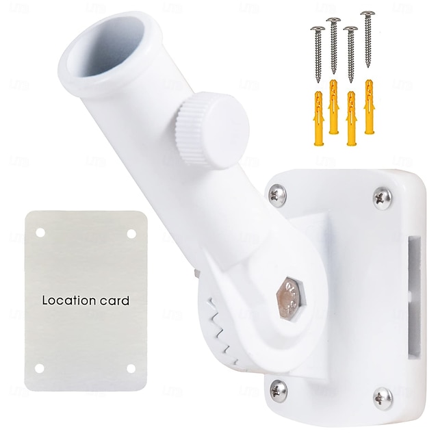 Flag Pole Holder Adjustable, Flag Pole Bracket for Outside House Heavy Duty Aluminum, Multi-Position Flag Pole Mounting Bracket Rust Free with Hardwares, 1