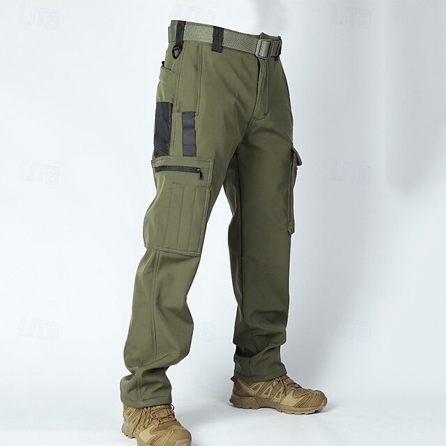  Men's Cargo Pants Tactical Pants Trousers Buttons Multi Pocket Plain Wearable Outdoor Daily Camping & Hiking Fashion Classic Black Camouflage