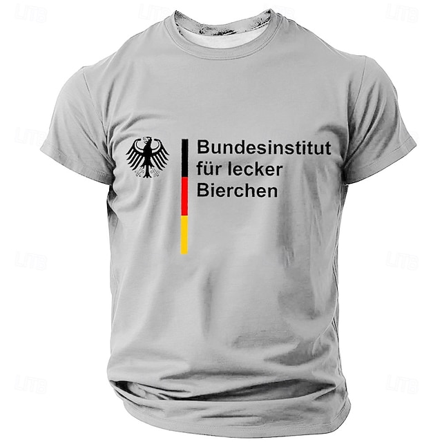  Men's Funny Slang German T Shirt Short Sleeve T shirt 3D Print Crew Neck Shirt Fashion Daily Basic Street Casual Daily White Green Gray Summer Spring All Seasons Clothing Apparel S M L XL XXL XXXL