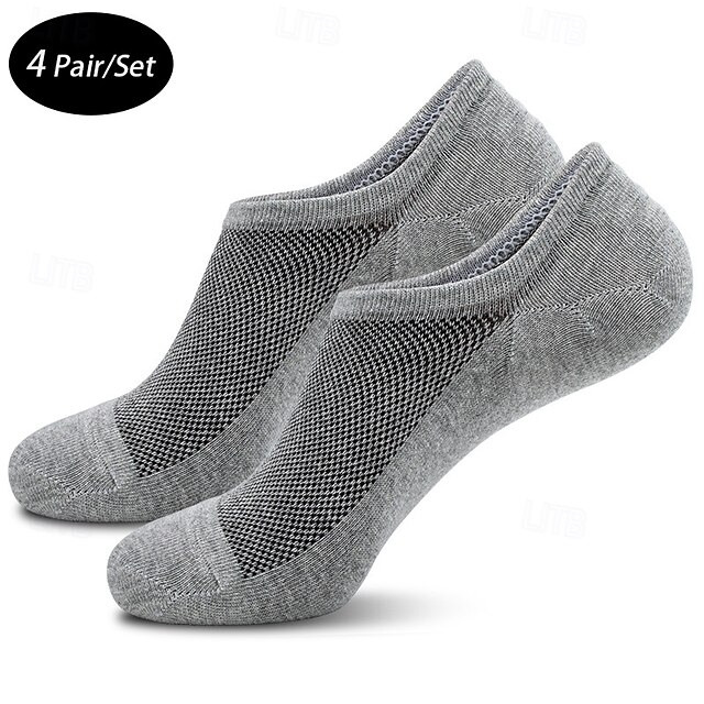  Herr 4 Par Multipack Socka Löparstrumpor Vardagliga strumpor Svart Vit Färg Färgblock Semester Sport & Utomhus Dagligen Grundläggande Medium Vår Höst Mode Ledigt