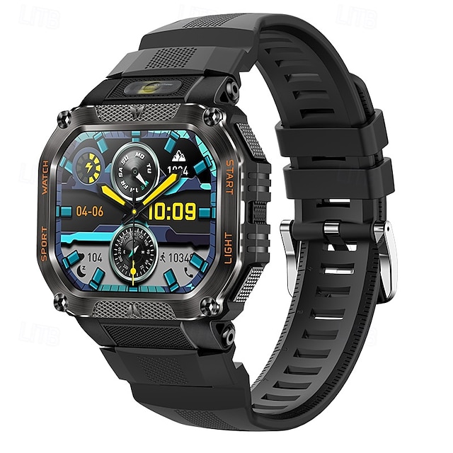  Smartwatch Imosi, orologio militare da esterno con torcia a LED, chiamata Bluetooth, schermo HD da 1,75