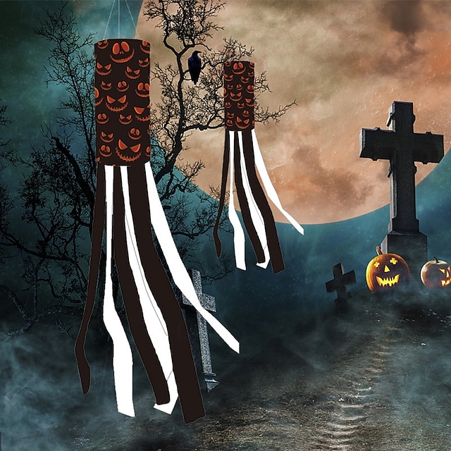  ανεμούρια για το Halloween, τρομακτικές κρεμαστές σημαίες ανεμούρων για το Halloween, διακοσμήσεις για το Halloween για εξωτερικό, εσωτερικό κήπο, είδη πάρτι, αυλή