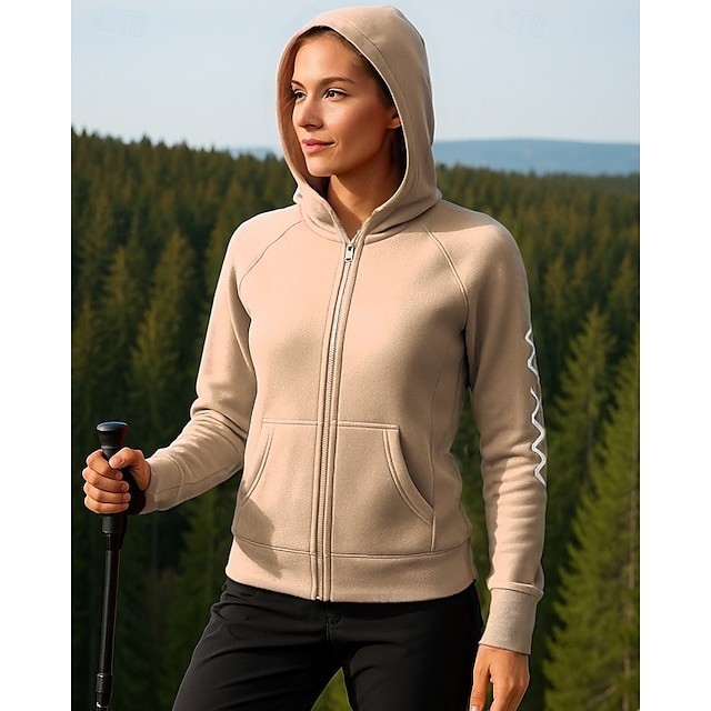  Dam Utomhusjacka Vandringsjacka Utomhus Andningsfunktion Snabb tork Lättvikt Elastisk Vandringskläder Vandringskläder Vår Höst Jacka Tennis Golf Löpning Ensfärgat Röd Orange Brun