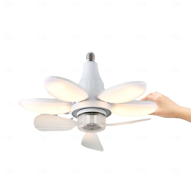  Foldable Ceiling Fan with Lights and Remote, Dimmable LED Bulb, 3000K-6500K, Easy Install for Bedroom, Living Room, Garage