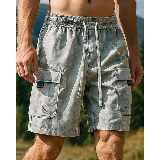  Herren Wandershorts Sportshorts Tarnung Außen Normale Passform Wasserdicht Atmungsaktiv Schnelltrocknend Leicht Shorts Kordelzug Elastischer Bund Khaki Tennis Golfspiel Laufen M L XL XXL XXXL