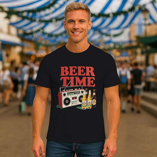  Oktoberfest Hirvet Karhu T-paita Nahkahousujen T-paita Match baijerilainen München Saksa Kuvitettu Käyttötarkoitus Miesten Aikuisten Karnevaali Oktoberfest-olut Kuuma leimaus Juhla