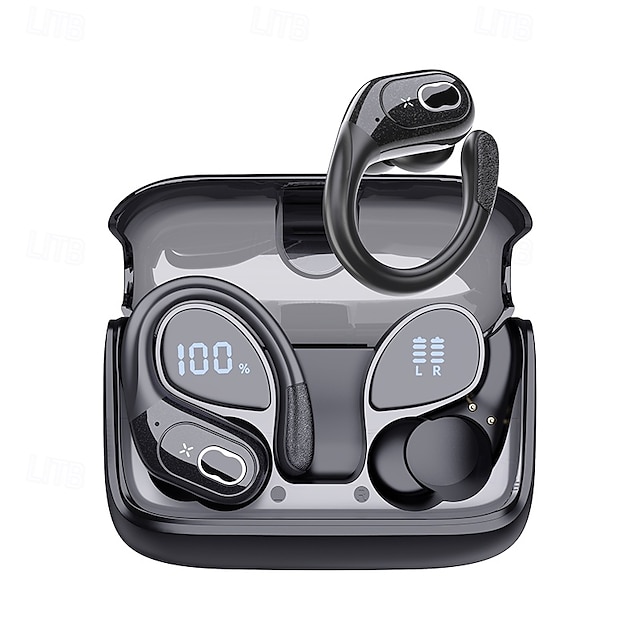  Auricolari wireless 75 ore Bluetooth 5.4 cuffie sportive 2025 auricolari Bluetooth stereo bassi profondi sopra l'orecchio con ganci auricolari e microfono con cancellazione del rumore auricolari
