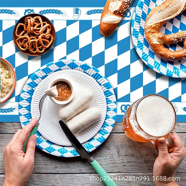 3er-Pack Blau-weiß Karierte Tischdecken – 137×274 Cm, PE-Kunststoff, Wasserdicht, Für Oktoberfest, Picknick