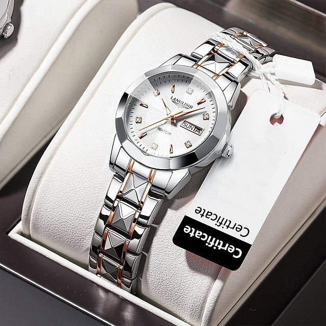  Montres de luxe pour femmes, mode décontractée, acier inoxydable, lumineuses, étanches, à quartz