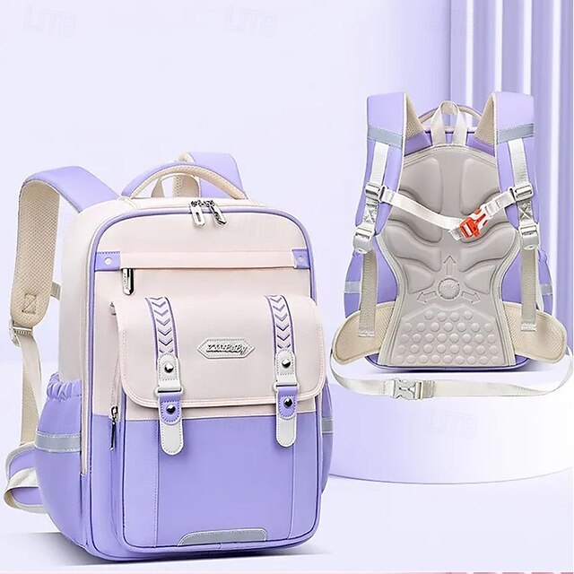  Mochila escolar primária para meninos, mochila ergonômica infantil à prova d'água, mochila escolar infantil, bolsa para livros, mochila de nuvem para meninas de grande capacidade