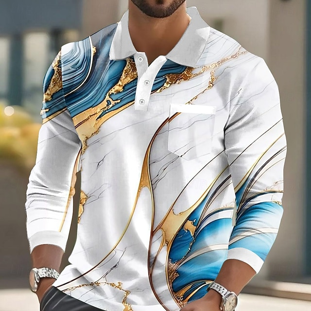 Polo Collar Cotton Tunic in Marble main image 0