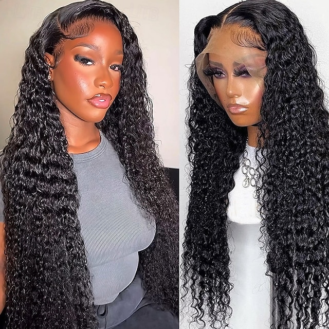  13x4 Human Hair Lace Frontal Wig High-quality Deep Wave Human Hair Wig 200% Density