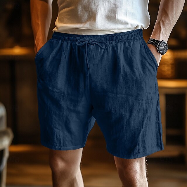  Homens Calção Shorts de verão Shorts de praia Shorts largos Cintura elástica Com Cordão Perna reta Tecido Conforto Respirável Comprimento do joelho Ao ar livre Casual Diário Férias Estilo Étnico